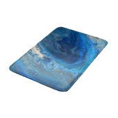 Tapis De Bain Bleu Marbre Agate Texture Fluide Art (Angle)
