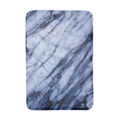 Tapis De Bain Bleu & Marbre blanc Swirl Moderne Chic (Devant (Vertical))