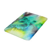 Tapis De Bain Bleu Marbre vert Tie teint aquarelle (Angle)
