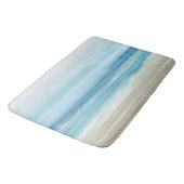 Tapis De Bain Bleu marin Aquarelle Océan Waves Plage côtière (Angle)
