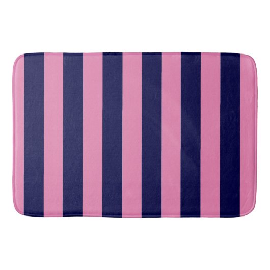 Tapis De Bain Bleu marine et rose clair (Devant)