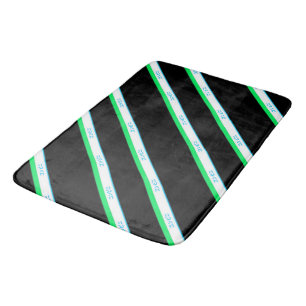 Tapis De Bain Bleu minimal Vert noir Grande bande texte Japon