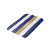 Tapis de bain Bleu Moderne Bleu Blanc et Doré (Angle)