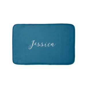 Tapis De Bain Bleu Moderne Élégant Simple Professionnel Nom