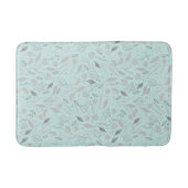 Tapis De Bain Bleu moderne et botanique de l'époque (Devant)