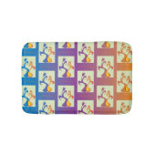 Tapis De Bain Bleu moderne, violet, orange Tulip Couple Floral (Devant)