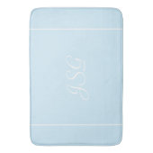 Tapis de bain bleu monogrammé (devant Vertical)