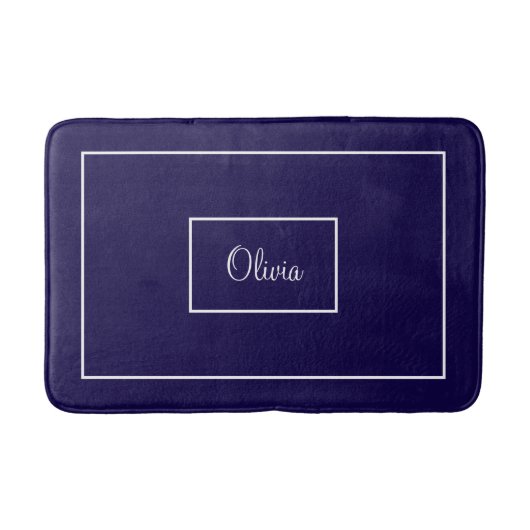 Tapis De Bain Bleu monogrammé (Devant)