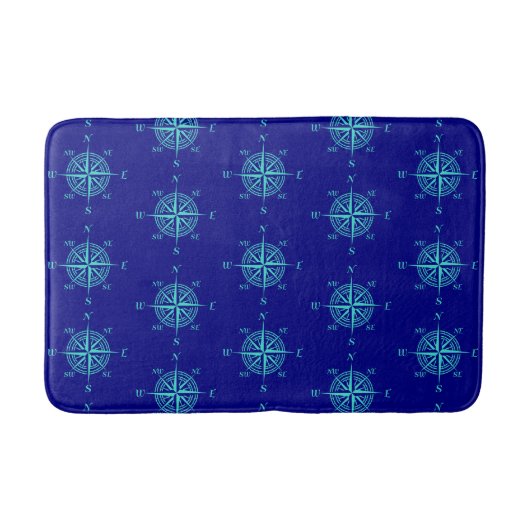 Tapis De Bain Bleu Nautique (Devant)