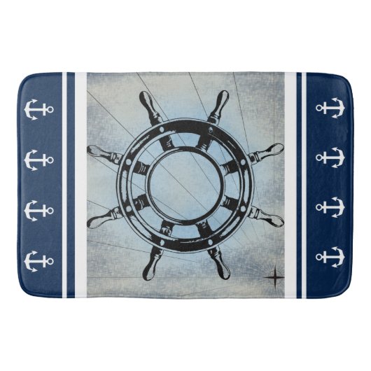 Tapis De Bain Bleu Nautique (Devant)