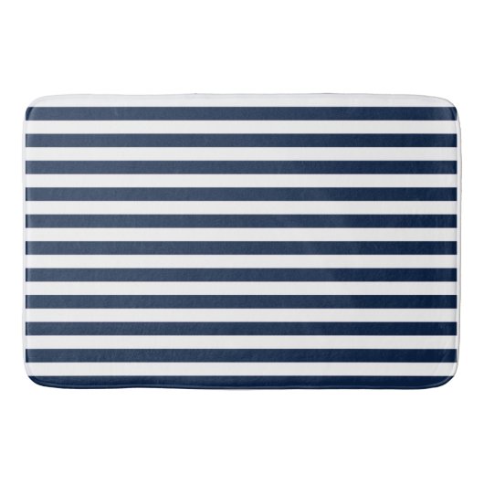 Tapis De Bain Bleu nautique et Bleu Blancs Bain Tapis (Devant)