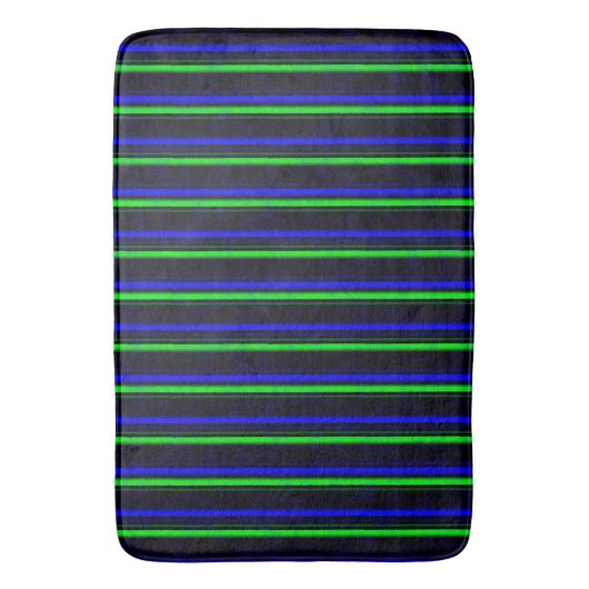 Tapis De Bain Bleu Noir Grandes Vertes (devant Vertical)