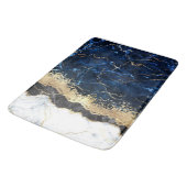 Tapis De Bain Bleu noir Marbre blanc (Angle)