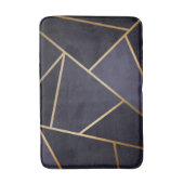 Tapis De Bain Bleu Nuit Triangles Dorés Géométrique Élégant Clas (Devant (Vertical))