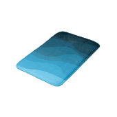 Tapis De Bain Bleu ondulé océan style rétro vagues design (Angle)