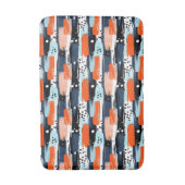 Tapis De Bain Bleu orange brosses Motif Abstrait (Devant (Vertical))