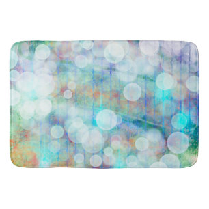 Tapis De Bain Bleu, orange, Jaune, Blanc Art Abstrait