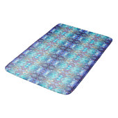 Tapis de bain bleu orné (Angle)