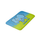 Tapis de bain bleu pour éléphant (Angle)