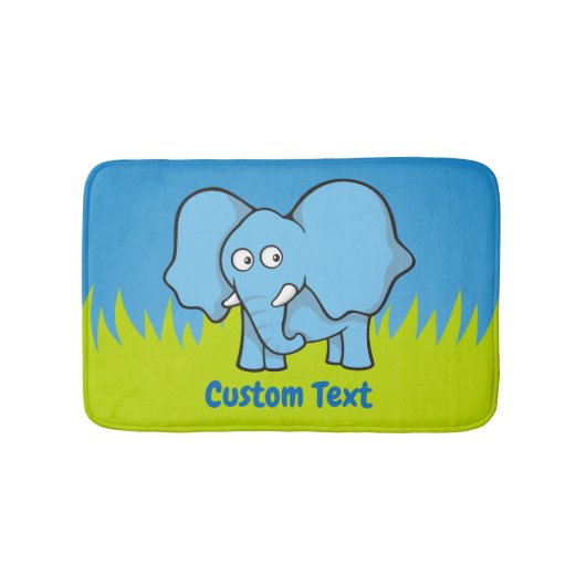 Tapis de bain bleu pour éléphant (Devant)
