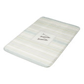 Tapis De Bain Bleu poussiéreux neutre initial rayure rustique de (Angle)