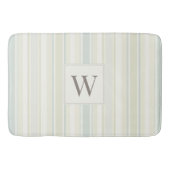 Tapis De Bain Bleu poussiéreux neutre initial rayure rustique de (Devant)