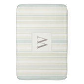 Tapis De Bain Bleu poussiéreux neutre initial rayure rustique de (devant Vertical)