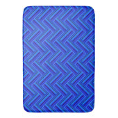 Tapis De Bain Bleu rayures double motif (devant Vertical)