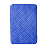 Tapis De Bain Bleu rayures double motif (Devant (Vertical))