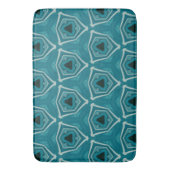 Tapis De Bain Bleu rétro Abstrait (devant Vertical)