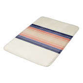 Tapis De Bain Bleu rétro et Pêche "Surfboard" rayé (Angle)