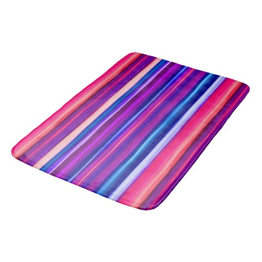 Tapis De Bain Bleu, rose et bleu Abstrait (Angle)