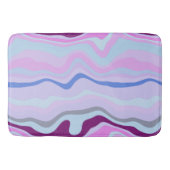 Tapis De Bain Bleu, rose et violet rayures ondulées (Devant)