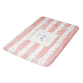 Tapis De Bain Bleu rose | Faux Gold Confetti Monogramme (Angle)