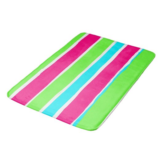 Tapis De Bain Bleu rose vert (Angle)