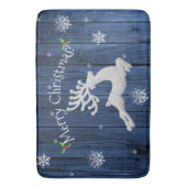 Tapis De Bain Bleu Russe de Noël Reindeer Bain Mat (devant Vertical)