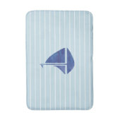 Tapis De Bain Bleu Sailboat Peinture Stripe Bain Côtier Mat (Devant (Vertical))