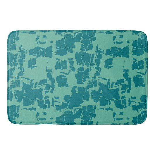 Tapis De Bain Bleu Seabot Abstrait (Devant)
