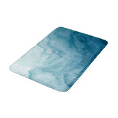 Tapis De Bain Bleu Tranquille Océan Vagues Nature Art Abstrait (Angle)