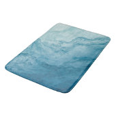 Tapis De Bain Bleu Tranquille Océan Vagues Nature Art Abstrait (Angle)