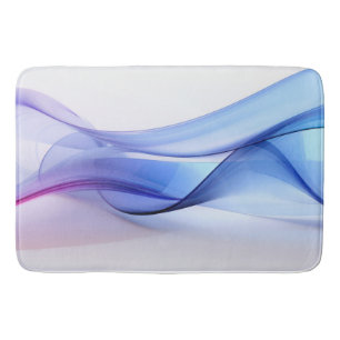 Tapis De Bain Bleu transparent et formes lavande