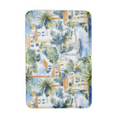Tapis De Bain Bleu Tropical Méditerranée (Devant (Vertical))