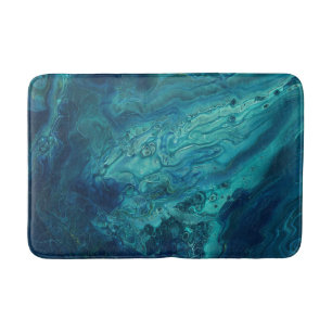 Tapis De Bain Bleu Turquoise acrylique pourrissant Abstrait Flui