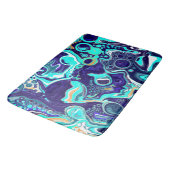 Tapis De Bain Bleu Turquoise Océan Fluide Marbre Art (Angle)
