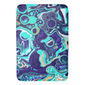 Tapis De Bain Bleu Turquoise Océan Fluide Marbre Art (devant Vertical)