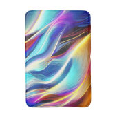 Tapis De Bain Bleu Turquoise rose Jaune Blanc Vave Abstraction (Devant (Vertical))