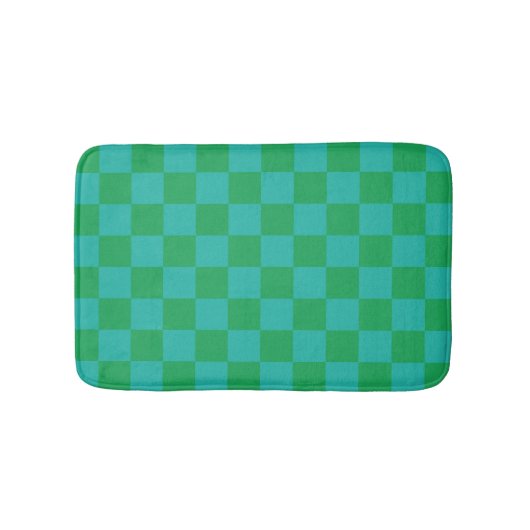 Tapis De Bain Bleu vert À damiers En vichy Motif (Devant)