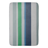 Tapis De Bain Bleu vert Abstrait rayures (devant Vertical)