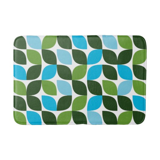Tapis De Bain Bleu, vert, cool, tendance, nature moderne abstrai (Devant)