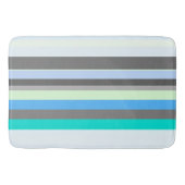 Tapis De Bain Bleu, vert et gris Abstrait rayures (Devant)
